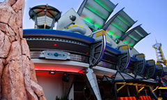 A picture of the Tomorrowland Transit Authority attraction at the Magic Kingdom in Orlando.